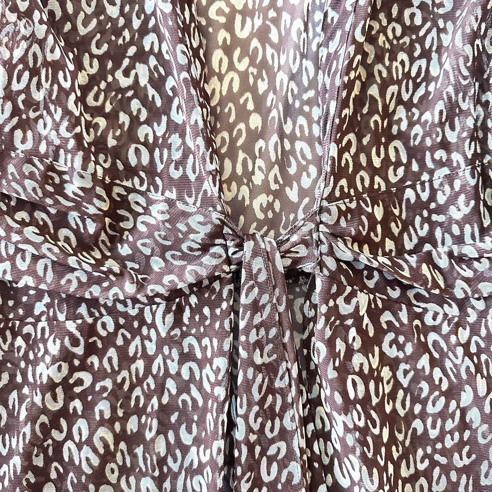 Mesmerize Y2K Kimono XL Animal Print Cover Up Vintage 90s Sheer Bell‎ Sleeves - Picture 3 of 10